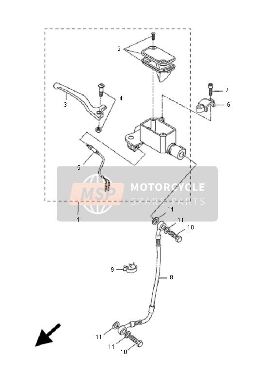 Yamaha CW50N BWS 2005 Front Master Cylinder for a 2005 Yamaha CW50N BWS